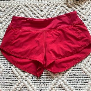 lululemon speed up shorts red